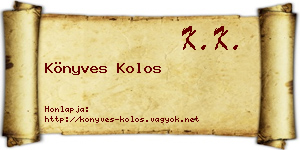 Könyves Kolos névjegykártya